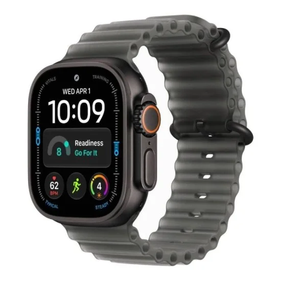 Apple Watch Ultra 4 GPS + Cellular 49mm Black Titanium Case with Translucent Black Ocean Band